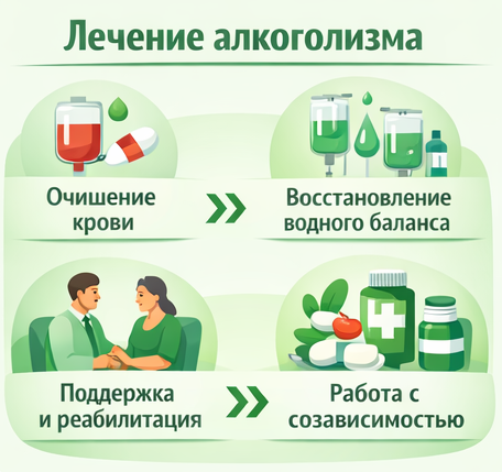 лечение алкоголизма в Лузе этапы